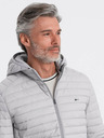 Ombre Clothing Világosszürke férfi könnyű steppelt kabát Ombre Clothing