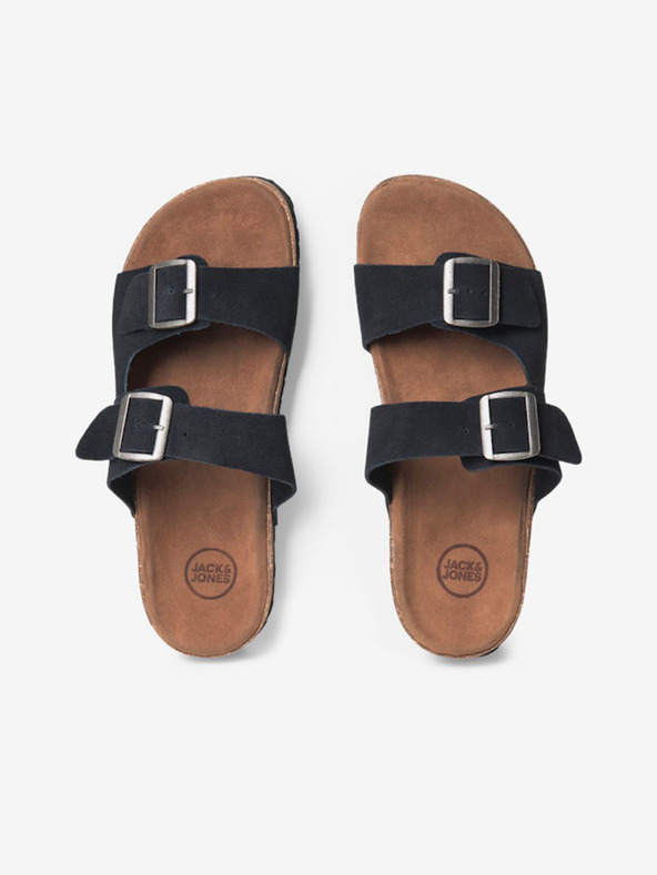 Jack & Jones Sötétkék férfi szarvasbőr Jack & Jones Louis papucs