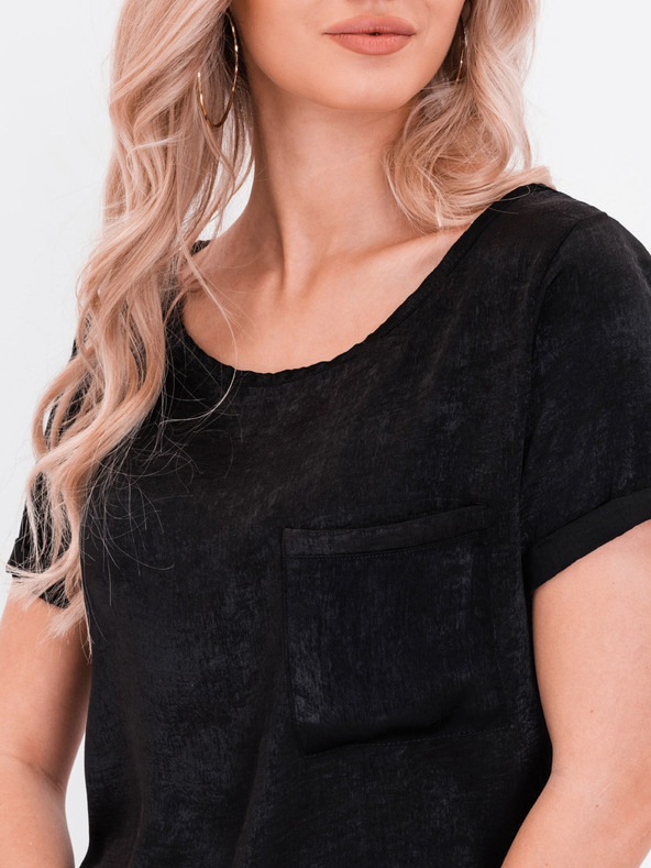 Edoti Fekete női póló zsebbel Edoti