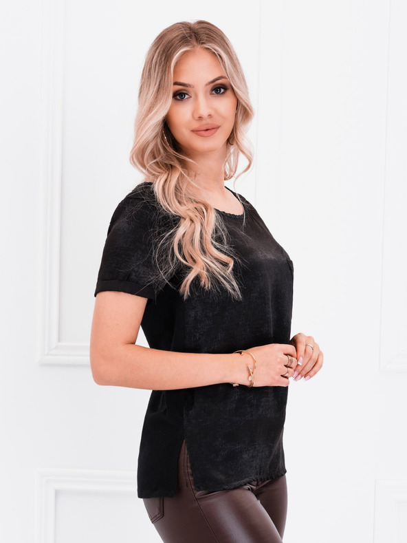 Edoti Fekete női póló zsebbel Edoti