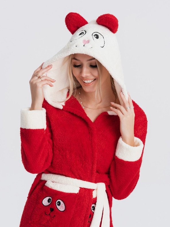 Edoti Piros női kapucnis köntös Edoti