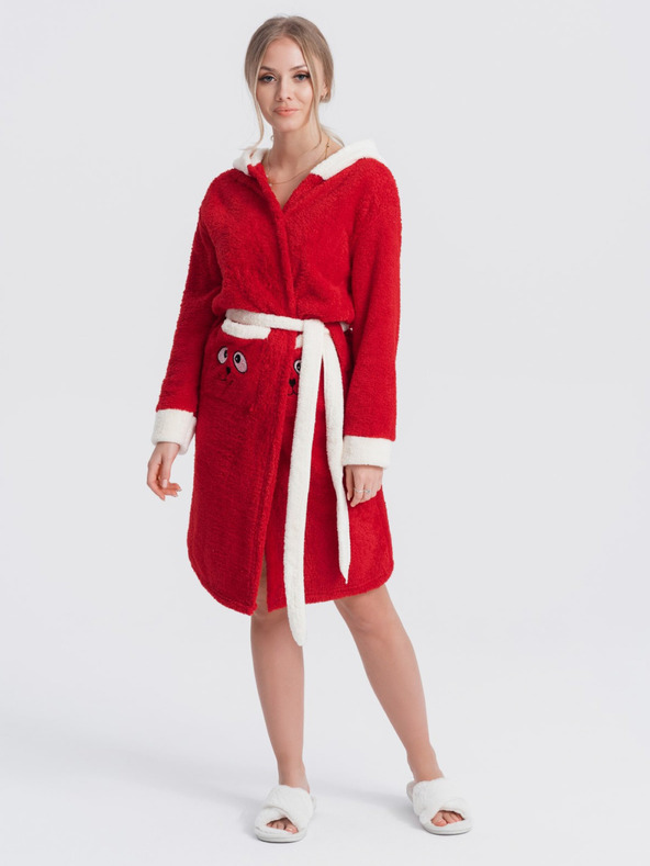 Edoti Piros női kapucnis köntös Edoti