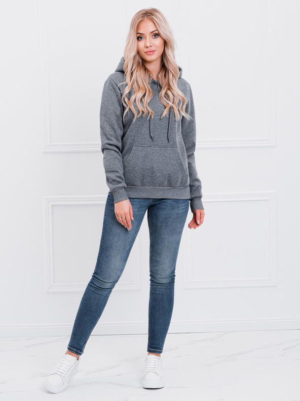 Edoti Sötétszürke női kapucnis pulóver Edoti