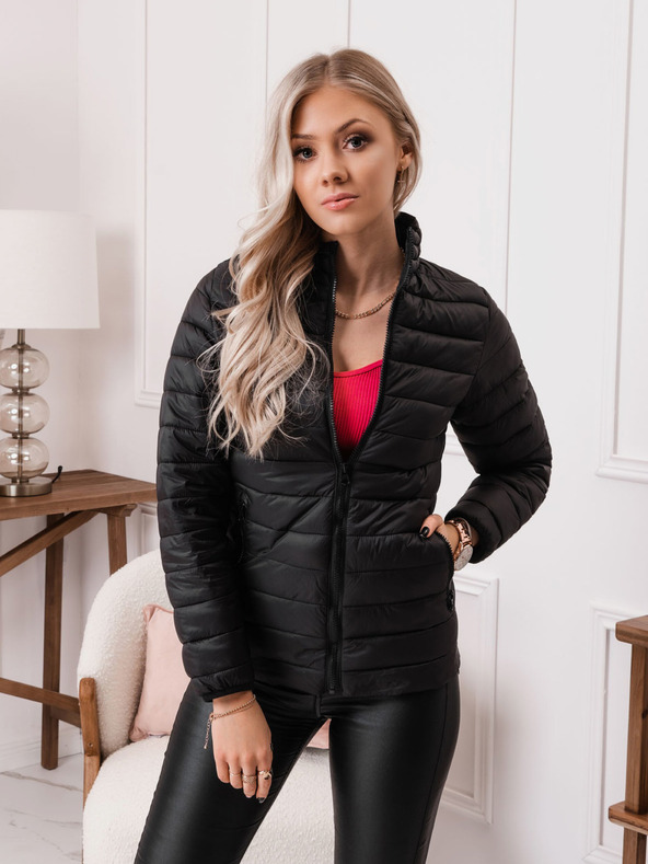 Edoti Fekete női könnyű steppelt kabát Edoti