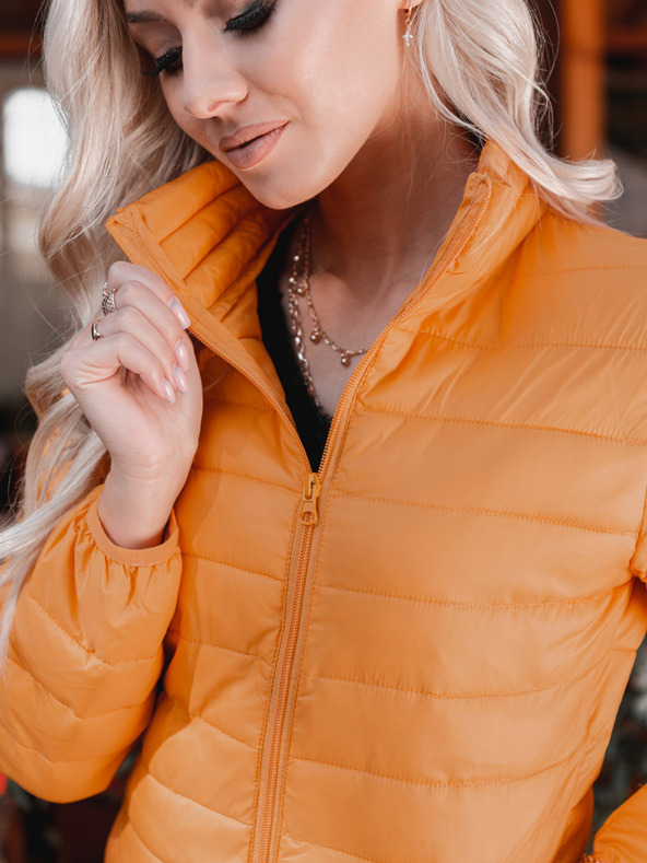 Edoti Mustárszínű női könnyű steppelt kabát Edoti