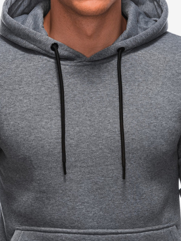 Edoti Sötétszürke férfi basic kapucnis pulóver Edoti