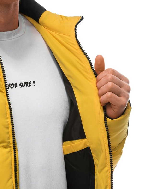 Edoti Sárga férfi steppelt télikabát Edoti