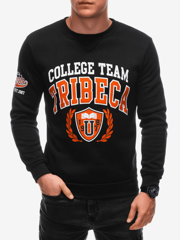 Edoti Fekete férfi nyomtatott pulóver Edoti