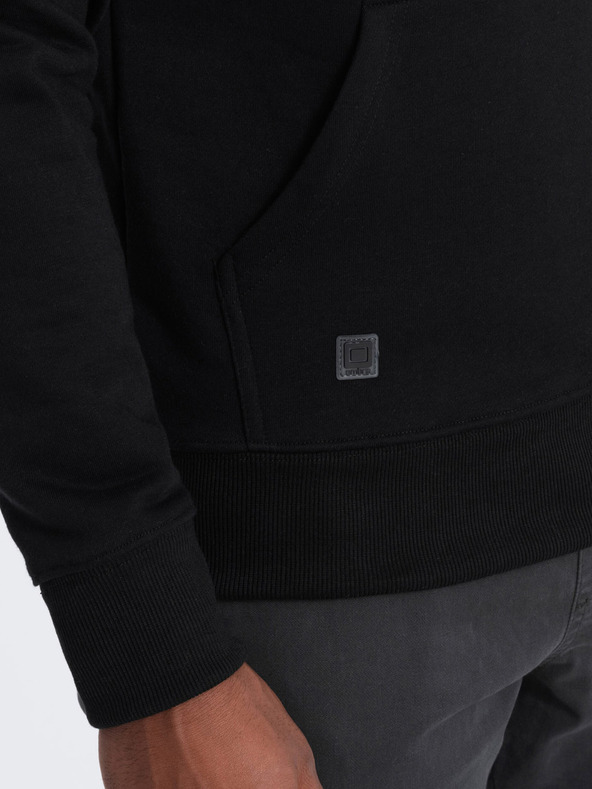 Ombre Clothing Fekete férfi kapucnis pulóver Ombre ruházat