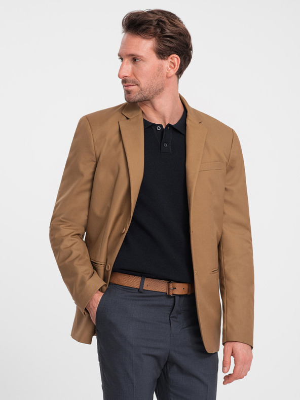 Ombre Clothing Világosbarna Férfi kabát Ombre ruházat