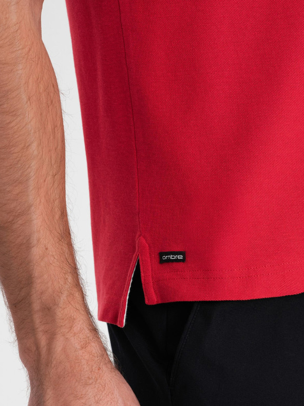 Ombre Clothing Piros férfi póló póló Ombre Ruházat