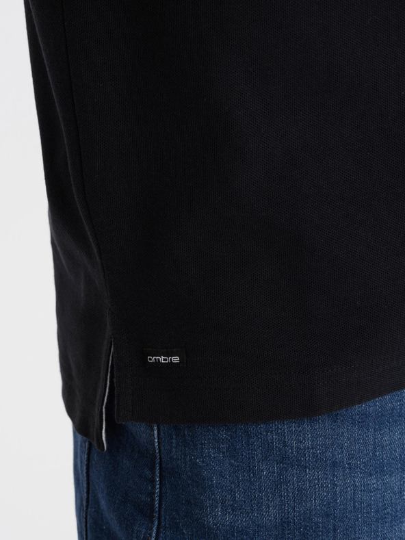 Ombre Clothing Fekete férfi póló póló Ombre ruházat