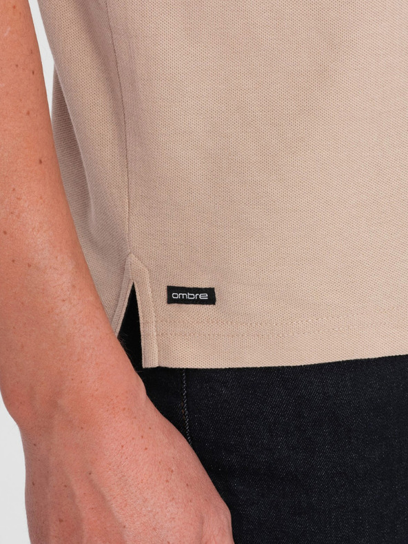 Ombre Clothing Bézs színű férfi póló Ombre Clothing