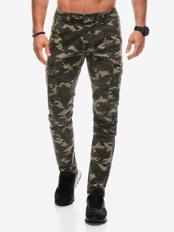 Edoti Khaki színű férfi katonai cargo nadrág Edoti