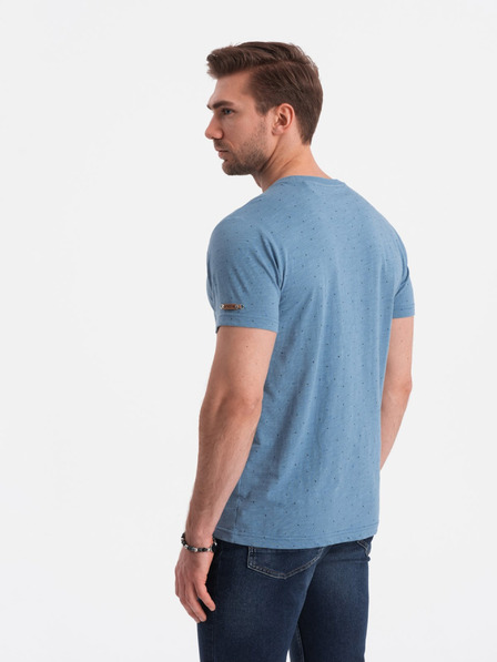 Ombre Clothing Világoskék férfi mintás póló Ombre ruházat