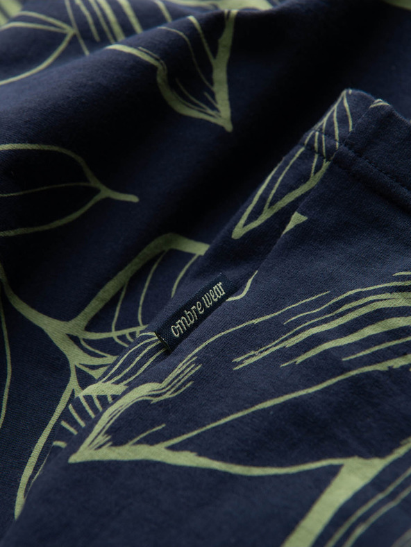 Ombre Clothing Zöld és kék férfi mintás póló Ombre ruházat Ombre ruházat