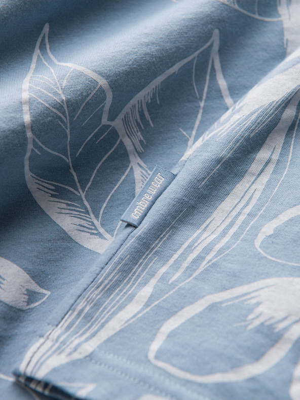 Ombre Clothing Világoskék férfi mintás póló Ombre ruházat