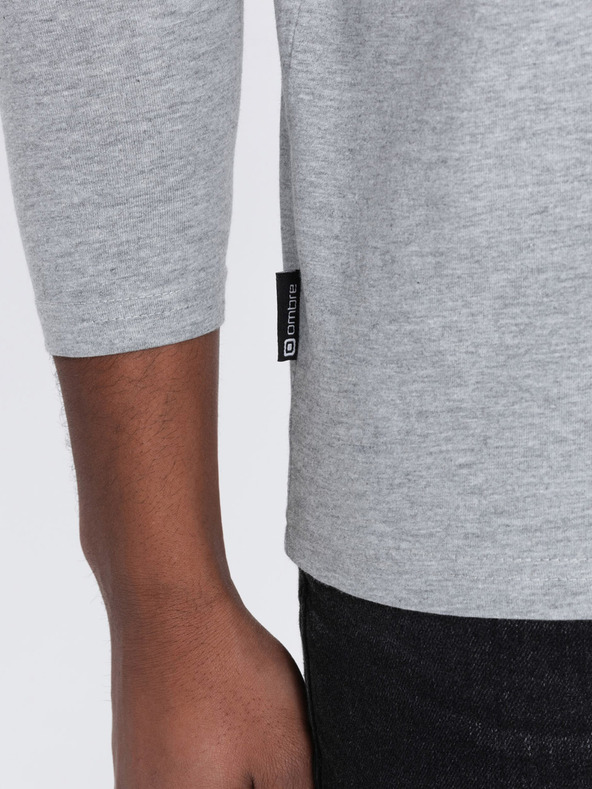 Ombre Clothing Világosszürke férfi alap póló Ombre Ruházat