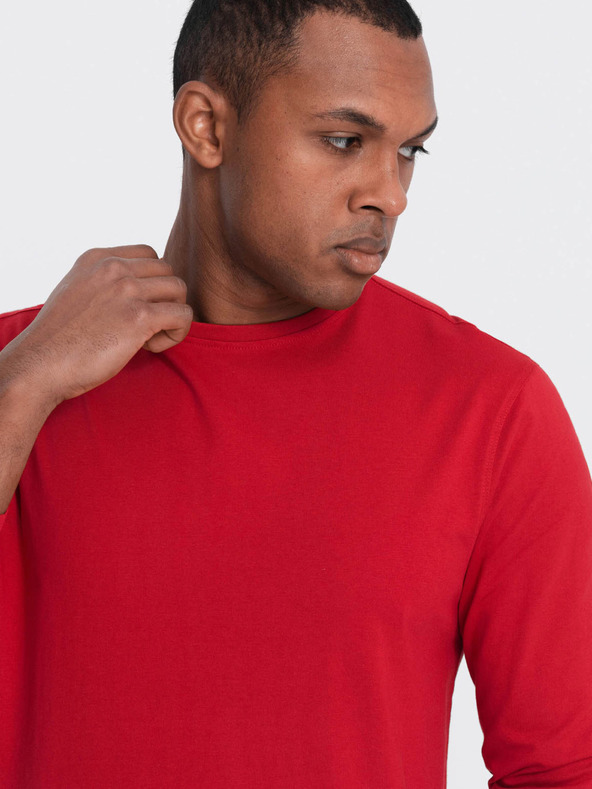 Ombre Clothing Piros férfi alap póló Ombre Ruházat