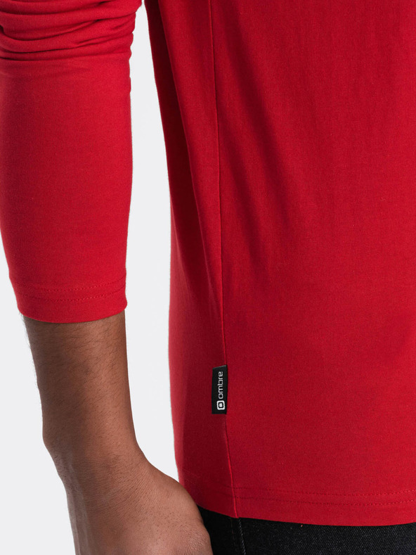 Ombre Clothing Piros férfi alap póló Ombre Ruházat