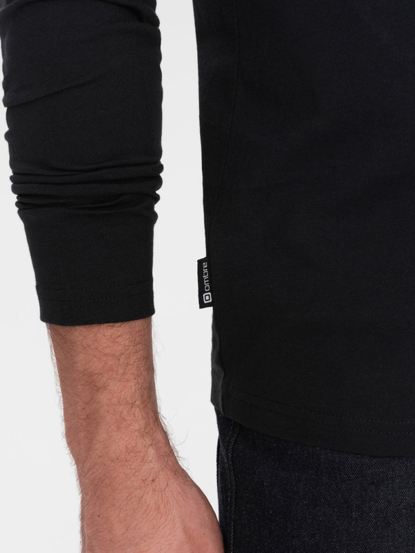 Ombre Clothing Fekete férfi alap póló Ombre Clothing