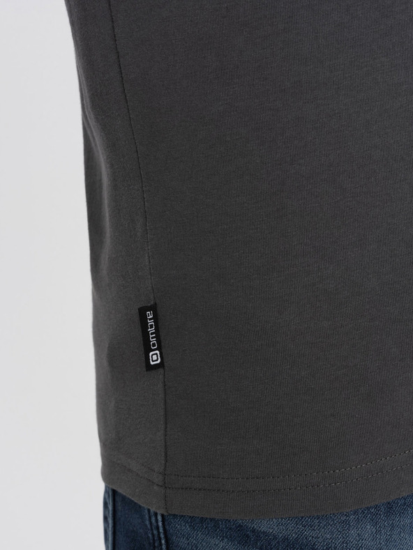 Ombre Clothing Sötétszürke férfi alap póló Ombre Ruházat