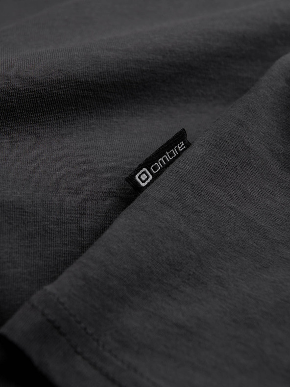 Ombre Clothing Sötétszürke férfi alap póló Ombre Ruházat