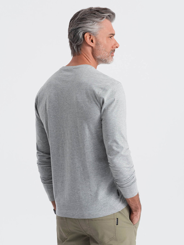 Ombre Clothing Szürke férfi alap póló Ombre Ruházat