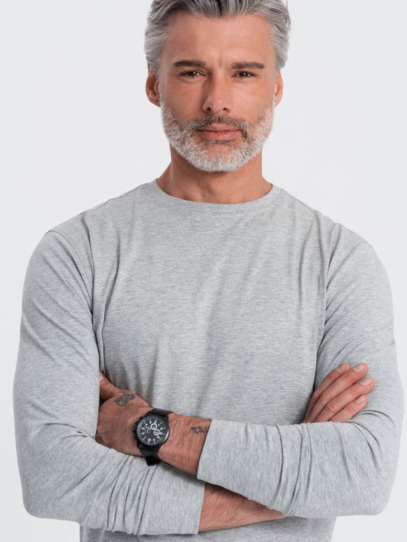 Ombre Clothing Szürke férfi alap póló Ombre Ruházat