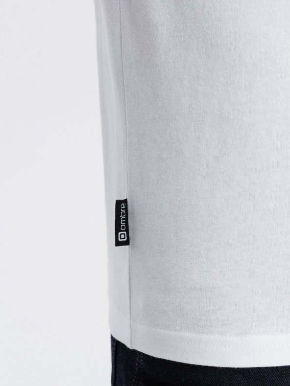 Ombre Clothing Fehér Férfi basic póló Ombre ruházat