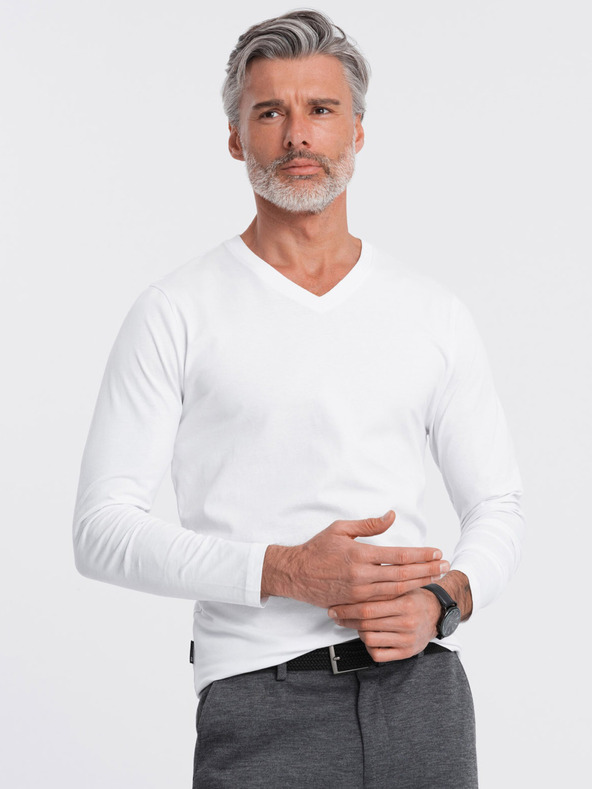 Ombre Clothing Fehér Férfi basic póló Ombre ruházat