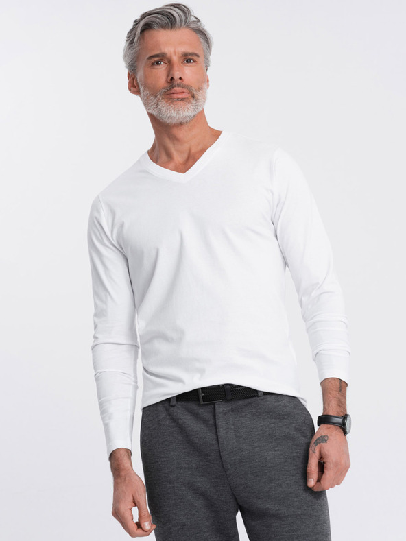 Ombre Clothing Fehér Férfi basic póló Ombre ruházat