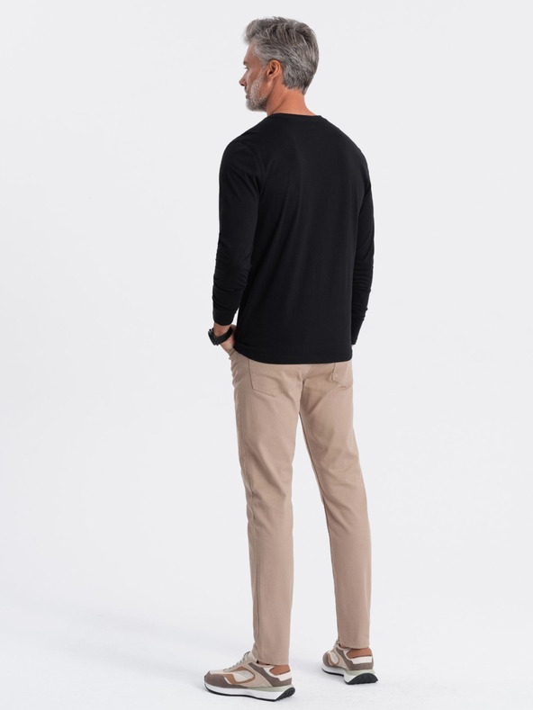 Ombre Clothing Fekete férfi alap póló Ombre Clothing