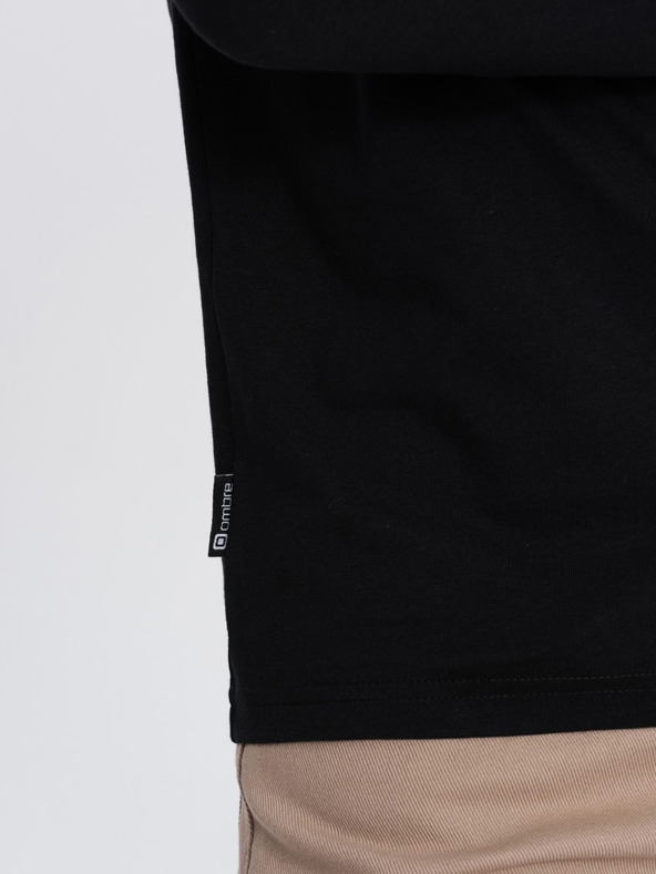 Ombre Clothing Fekete férfi alap póló Ombre Clothing