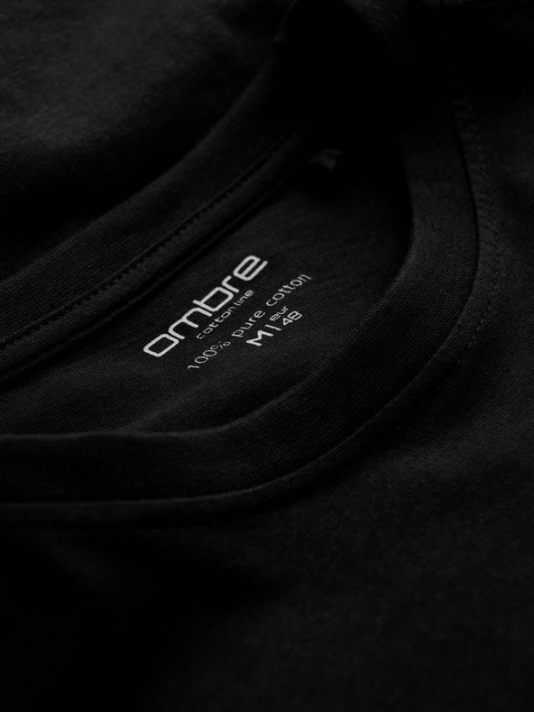 Ombre Clothing Fekete férfi alap póló Ombre Clothing