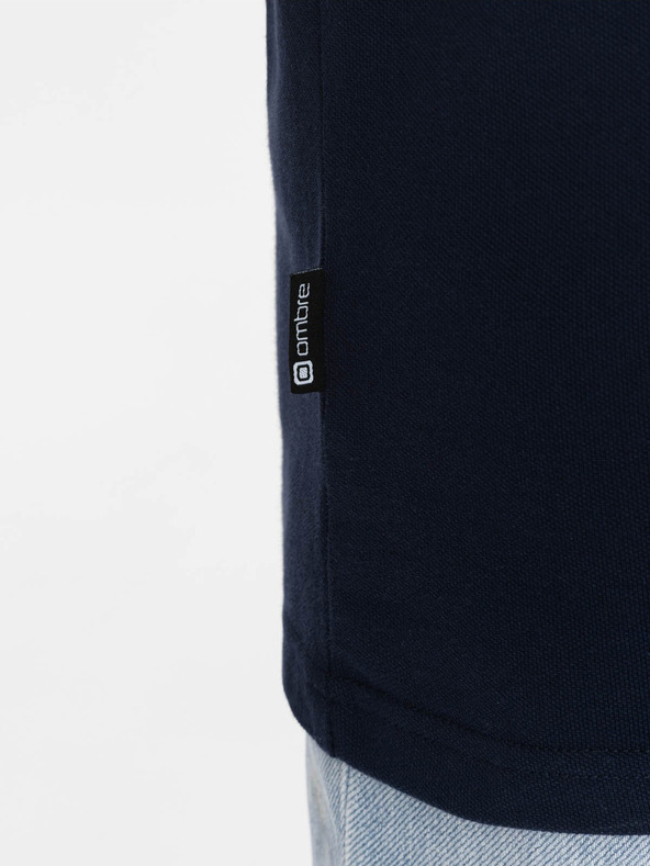 Ombre Clothing Sötétkék férfi póló póló Ombre Clothing