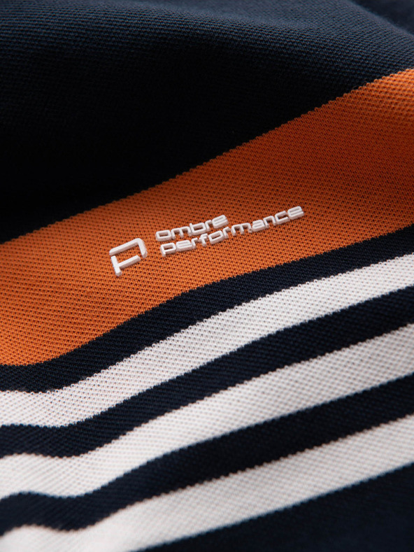 Ombre Clothing Sötétkék férfi póló póló Ombre Clothing