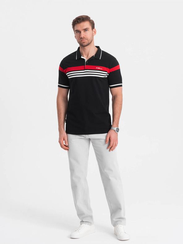 Ombre Clothing Fekete férfi póló póló Ombre ruházat