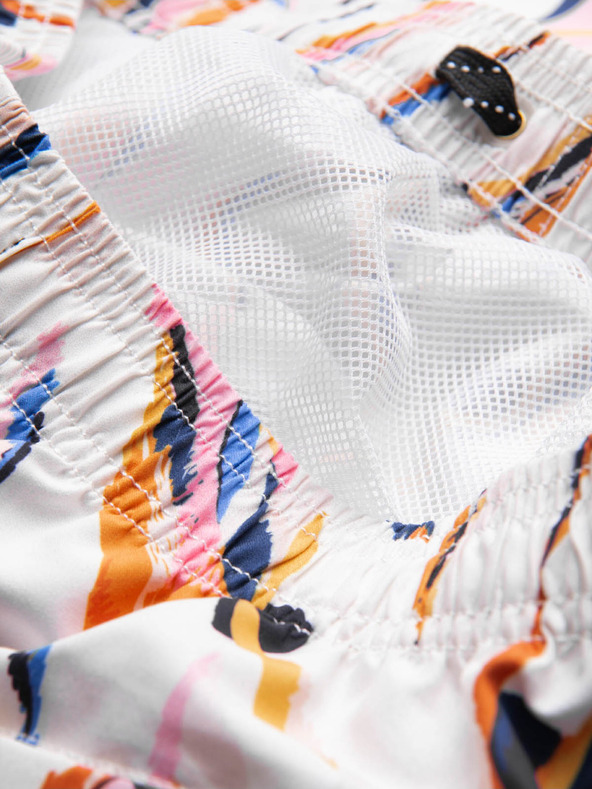 Ombre Clothing Narancssárga és fehér férfi mintás fürdőruha Ombre Ruházat