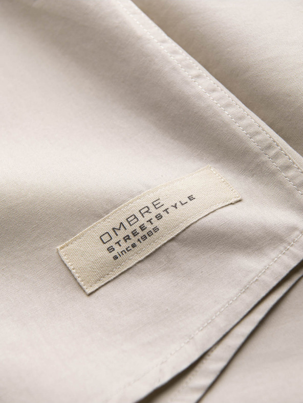 Ombre Clothing Cream férfi rövid ujjú póló Ombre ruházat