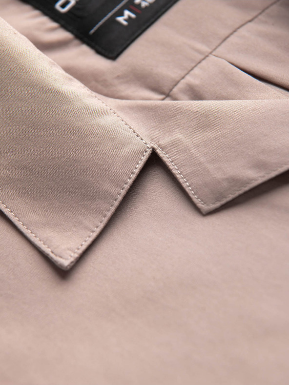 Ombre Clothing Világosbarna férfi rövid ujjú ing Ombre Clothing