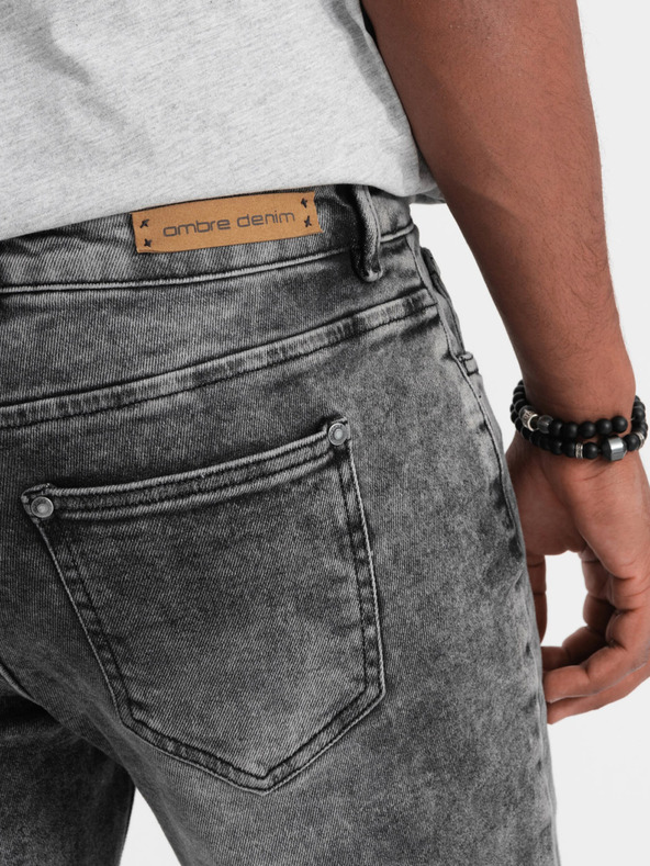 Ombre Clothing Szürke férfi slim fit farmer Ombre Ruházat