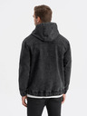Ombre Clothing Fekete férfi farmerdzseki kapucnival Ombre Clothing Ombre Clothing