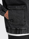Ombre Clothing Fekete férfi farmerdzseki kapucnival Ombre Clothing Ombre Clothing