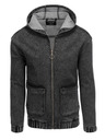 Ombre Clothing Fekete férfi farmerdzseki kapucnival Ombre Clothing Ombre Clothing