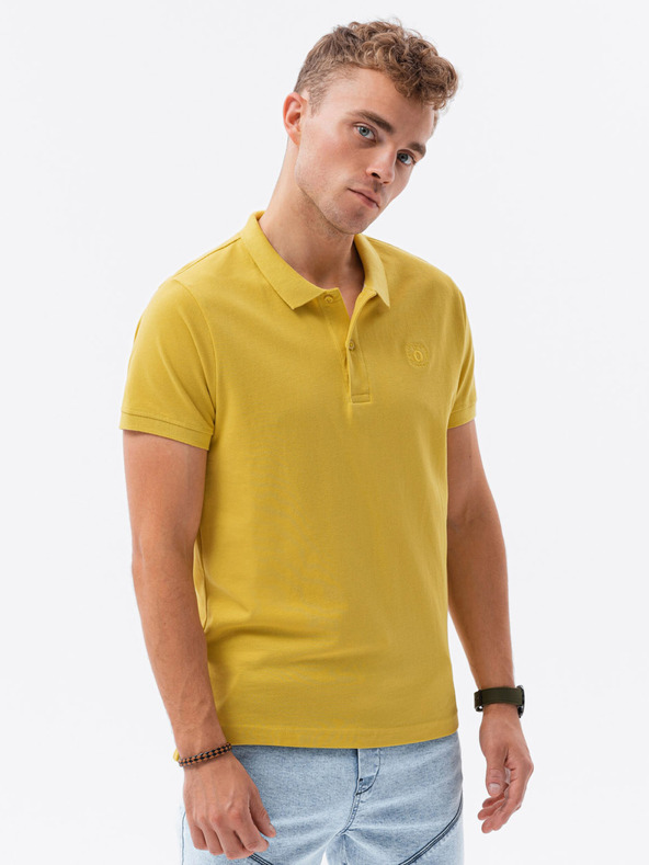 Ombre Clothing Sárga férfi póló póló Ombre Clothing