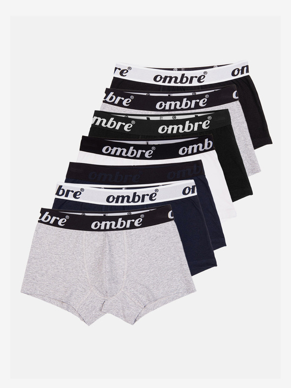Ombre Clothing Hét darabos férfi boxeralsó szürke, sötétkék, fehér és fekete színben Ombre Clothing Ombre Clothing