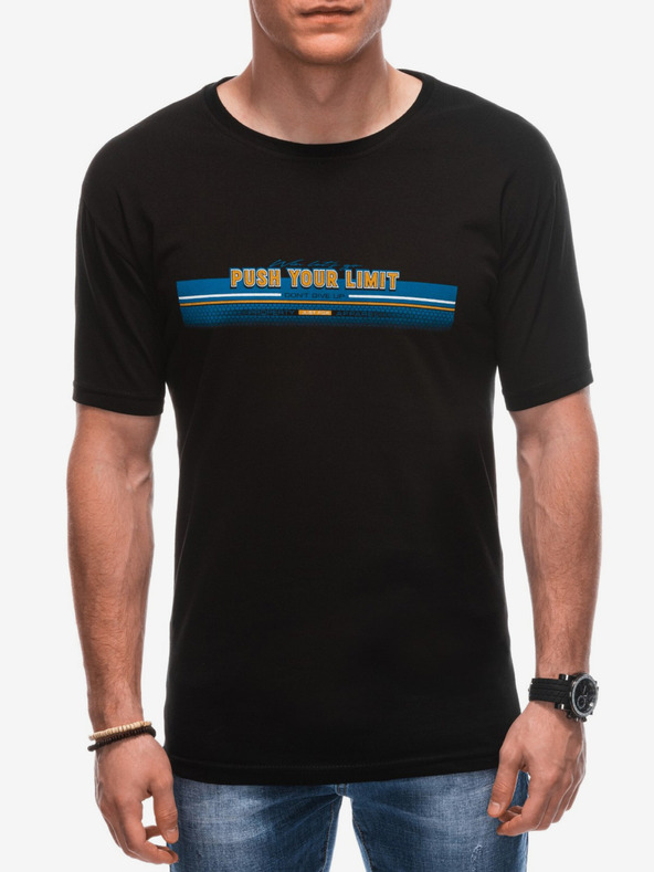 Edoti Fekete férfi nyomtatott póló Edoti