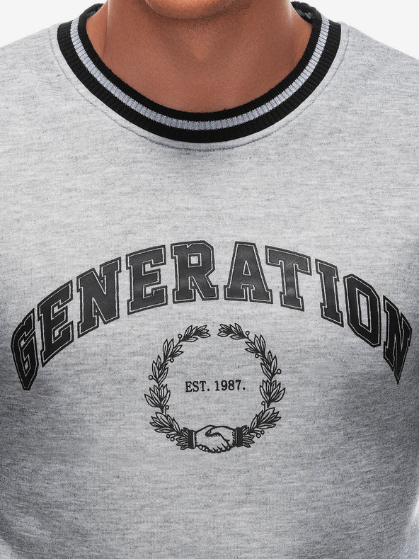 Edoti Szürke férfi nyomtatott pulóver Edoti