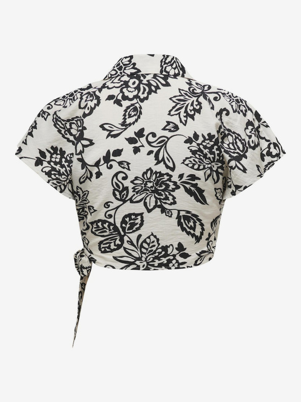 ONLY Fekete és krémszínű női csavart blúz ONLY Kiera